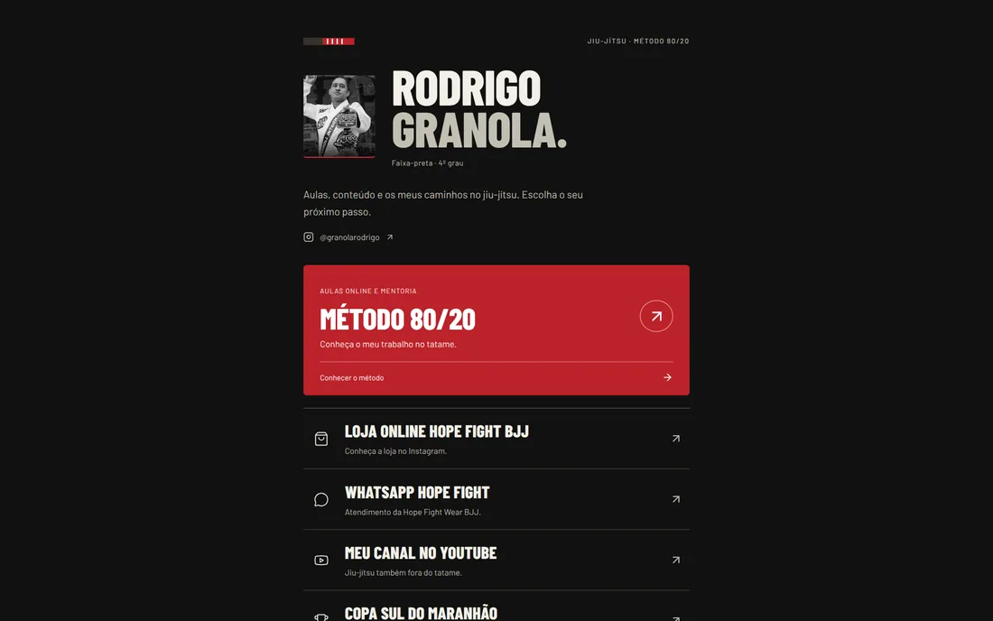 Página de links de Rodrigo Granola